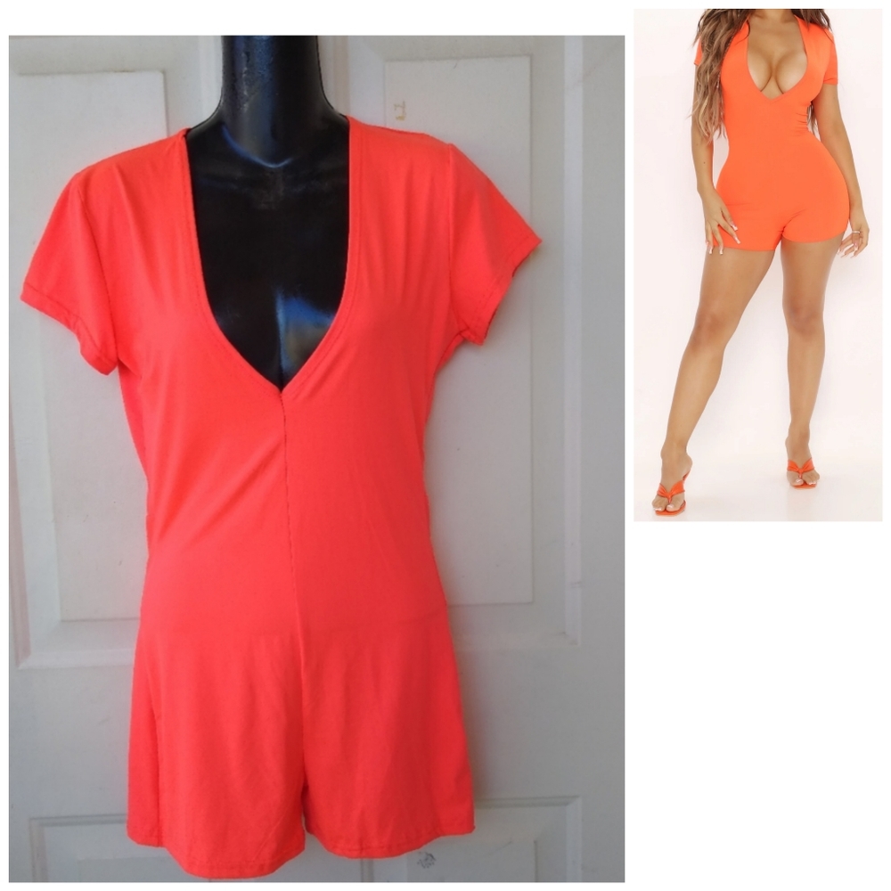 NEW AQ Sport Short Romper Short Sleeve Stretchy Casual Activewear Sz M/L